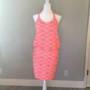 [Athleta] Heathered Neon Pink Athletic Dress - Size Small